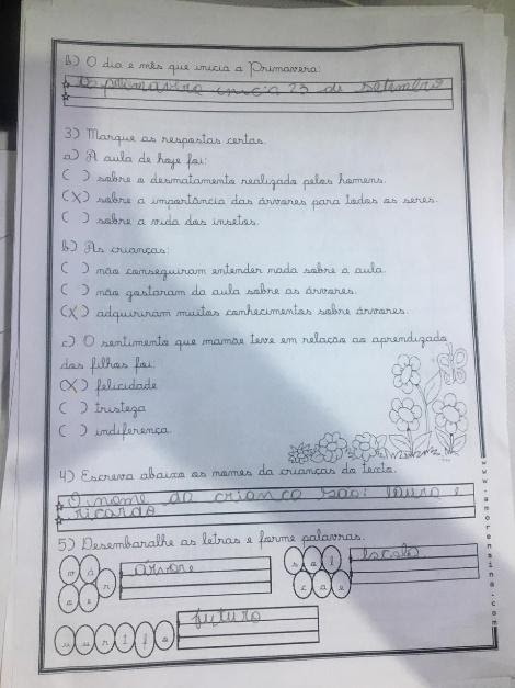 Imagem representando exercícios de atividade escolar