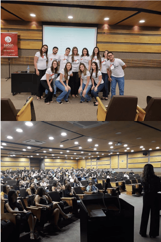 Imagem representando grupo de pessoas no curso introdutório a liga de diabetes