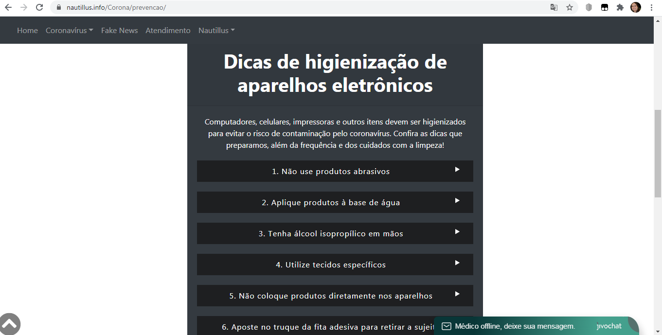 Imagem representando dicas de higienização de aparelhos eletrônicos