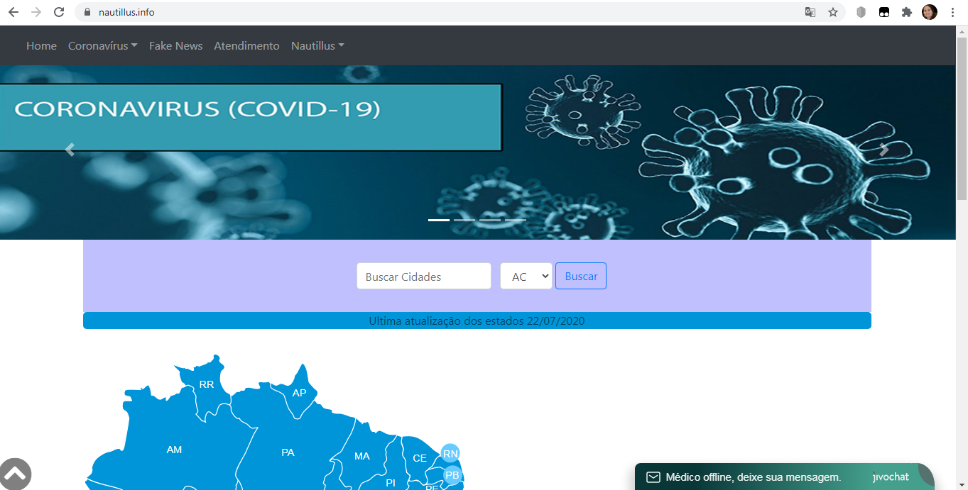 Imagem representando o menu home do aplicativo do projeto Fábrica de Software