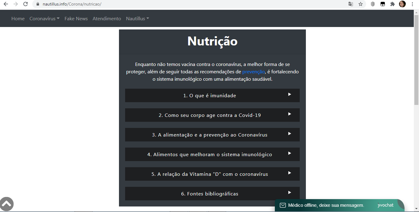 Imagem representando informações sobre nutrição para previnir o covid-19