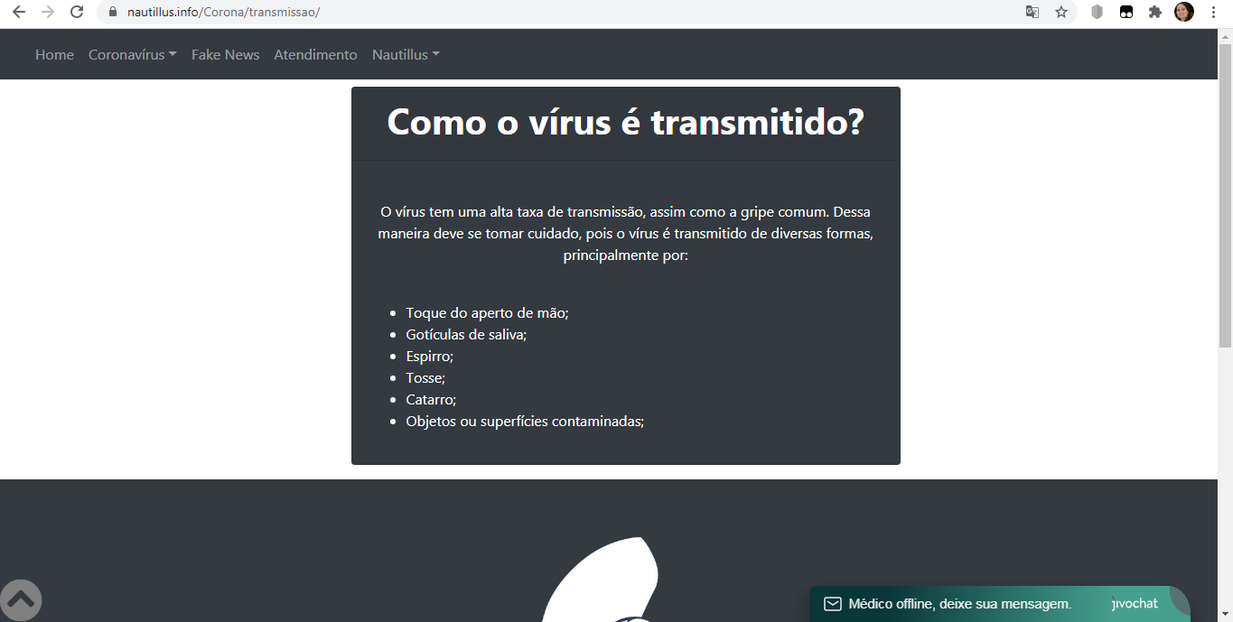 Imagem representando a transmissão do Coronavírus