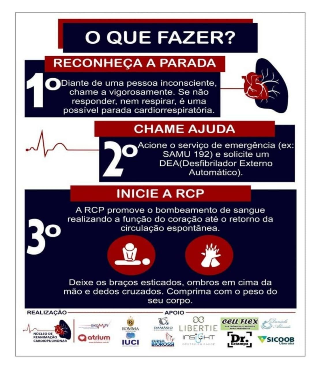 Folheto sobre etapas de ressuscitação cardiopulmonar