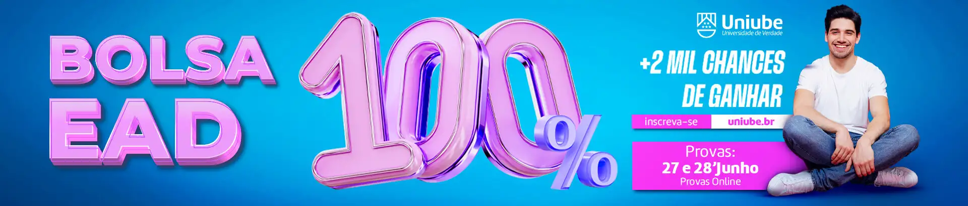 Increva-se no vestibular com bolsa de 100%